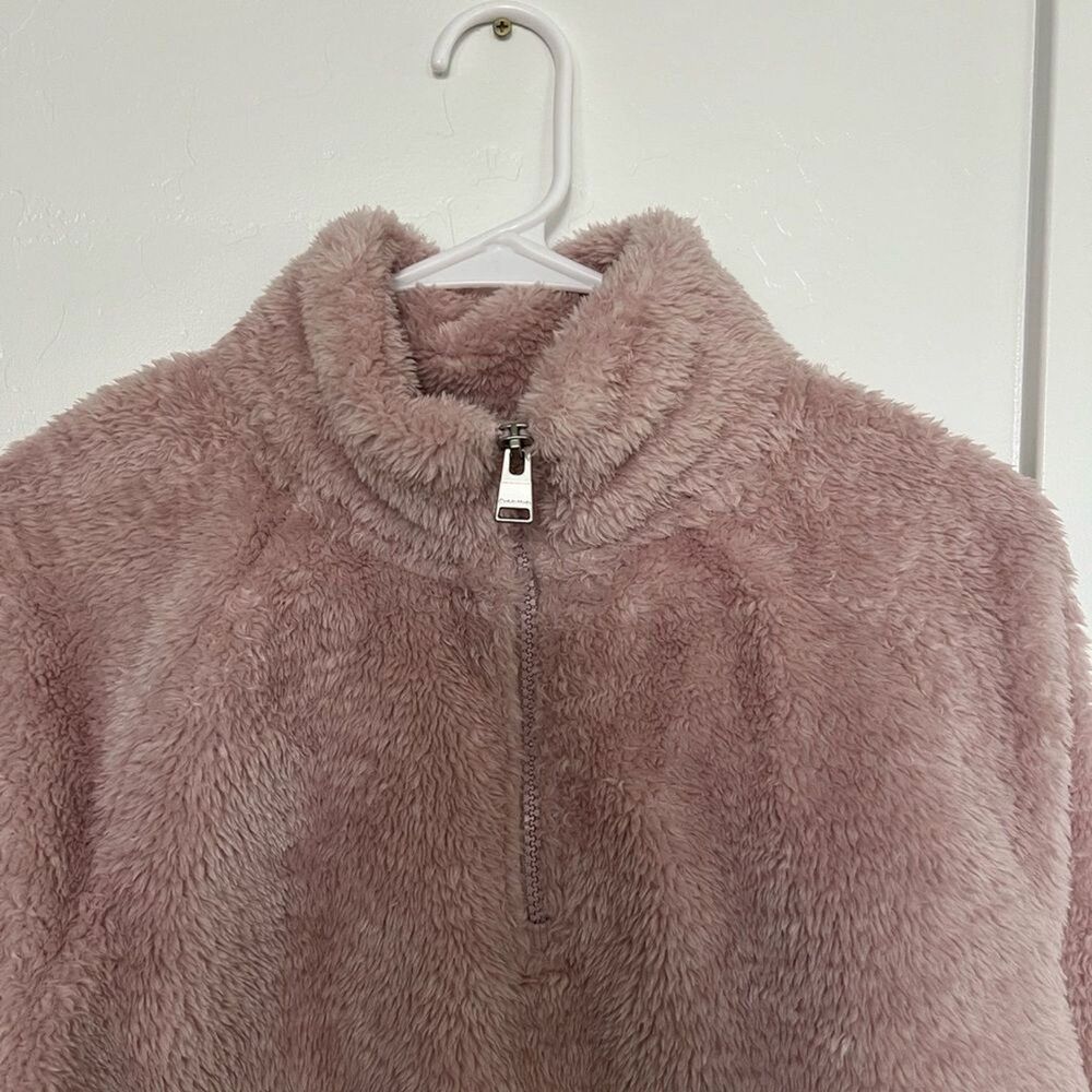 CALVIN KLEIN Quarter-zip Fleece Sweatshirt In Evening Sand - Picture 4 of 12